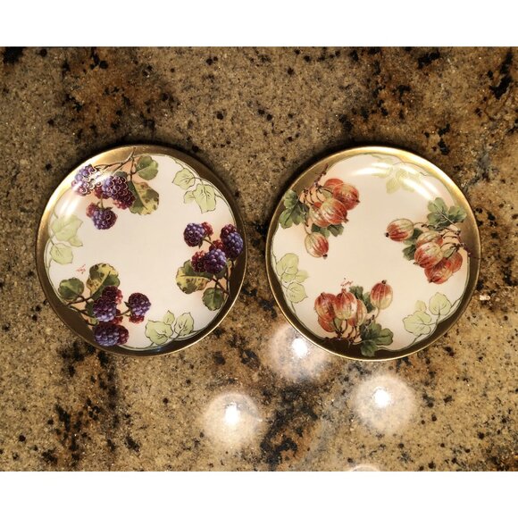 Pair Of Hand Painted Limoges France Artist Signed Plates